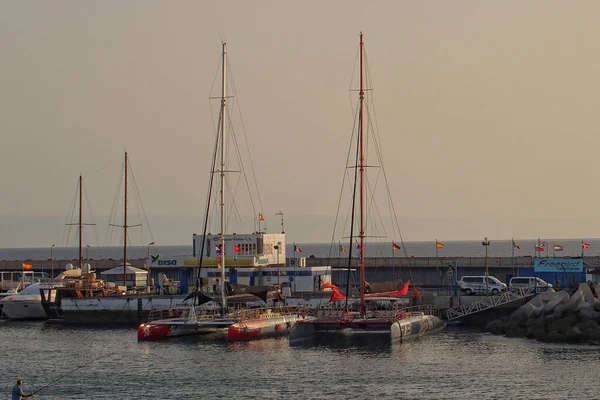 Όμορφη Θαλασσογραφία Θέα Λιμάνι Της Τενερίφη Στο Ισπανικό Καναρίνι Μια — Φωτογραφία Αρχείου