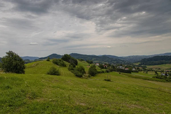 Prachtig Zomers Landschap Met Poolse Bergen Een Bewolkte Dag — Stockfoto