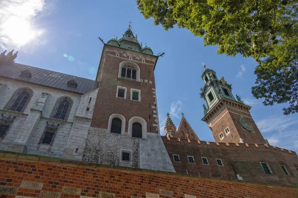 Schöne Aussicht Auf Das Königsschloss Wawel Krakau Polen Einem Sommerferientag — Stockfoto