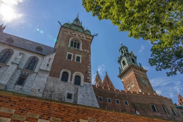 Piękny Widok Zamek Królewski Wawelu Krakowie Polska Letni Dzień Wakacyjny — Zdjęcie stockowe