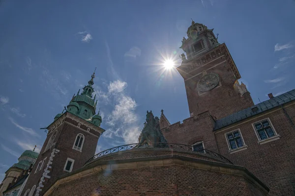Schöne Aussicht Auf Das Königsschloss Wawel Krakau Polen Einem Sommerferientag — Stockfoto
