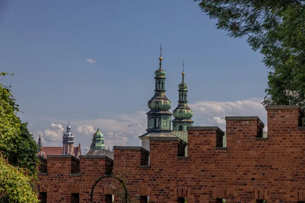 Polonya Nın Eski Krakow Şehrinin Güzel Manzarası Wawel Kalesi Nden — Stok fotoğraf