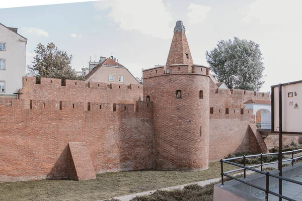 Schöne Historische Barbican Warschau Polen Einem Warmen Sommerferientag — Stockfoto