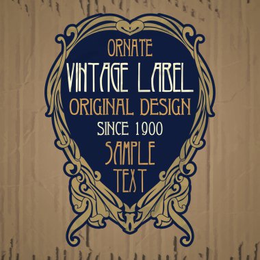 Vektör vintage öğeler: etiket art nouveau