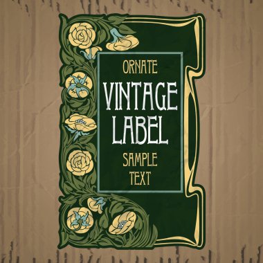 Vektör vintage öğeler: etiket art nouveau