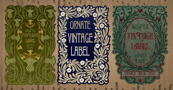 Artículos Vendimia Del Vector Etiqueta Art Nouveau — Archivo Imágenes Vectoriales