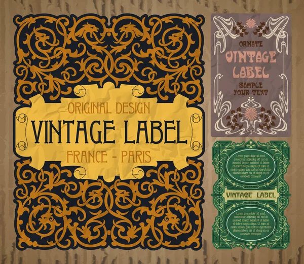 Vektör vintage öğeler: etiket art nouveau