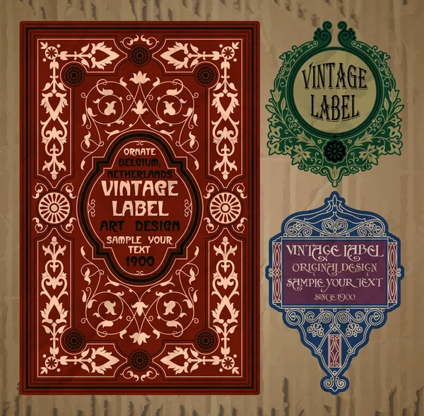 Vektör vintage öğeler: etiket art nouveau
