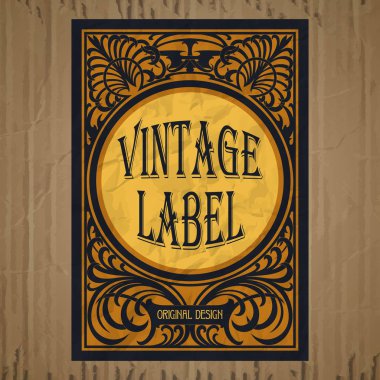 Vektör vintage öğeler: etiket art nouveau