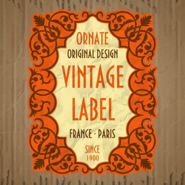 Vektör vintage öğeler: etiket art nouveau
