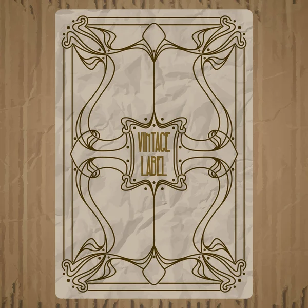 Vector Itens Vintage Etiqueta Art Nouveau — Vetor de Stock