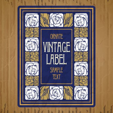 Vektör vintage öğeler: etiket art nouveau