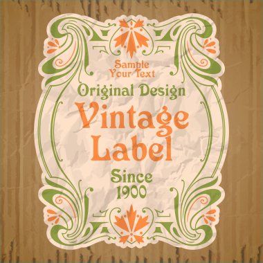 Vektör vintage öğeler: etiket art nouveau