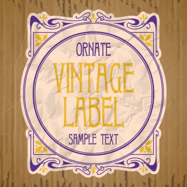 Vektör vintage öğeler: etiket art nouveau