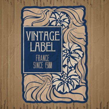 Vektör vintage öğeler: etiket art nouveau