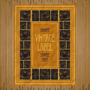 Vektör vintage öğeler: etiket art nouveau