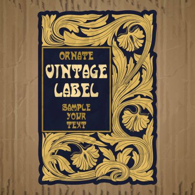 Vektör vintage öğeler: etiket art nouveau