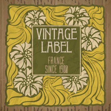 Vektör vintage öğeler: etiket art nouveau