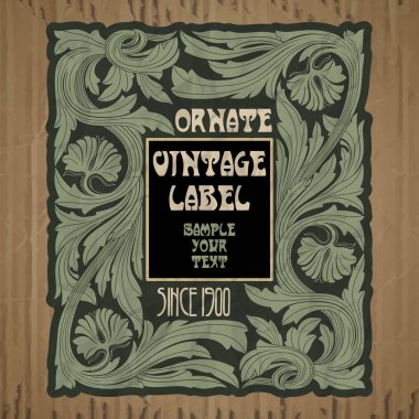 Vektör vintage öğeler: etiket art nouveau