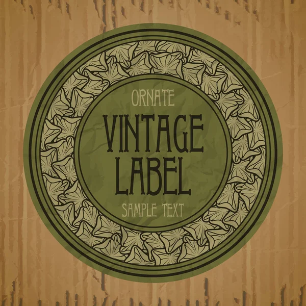 Vector Vintage Items Label Art Nouveau — Stockvector