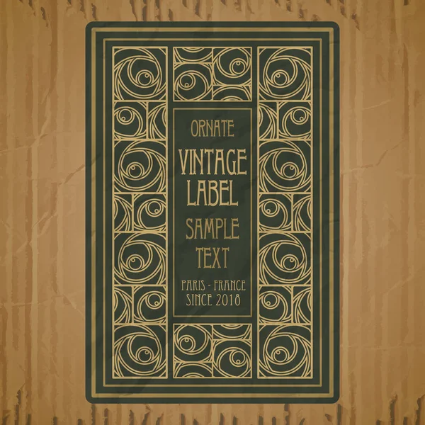 Vector Vintage Items Label Art Nouveau — Stockvector