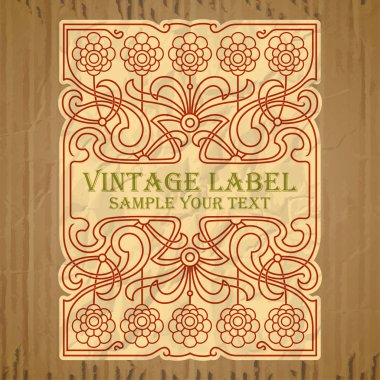vektör vintage öğeleri: kapak Art Nouveau