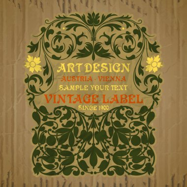 vektör vintage öğeleri: kapak Art Nouveau