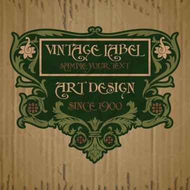 vektör vintage öğeleri: kapak Art Nouveau