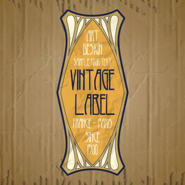 vektör vintage öğeleri: kapak Art Nouveau