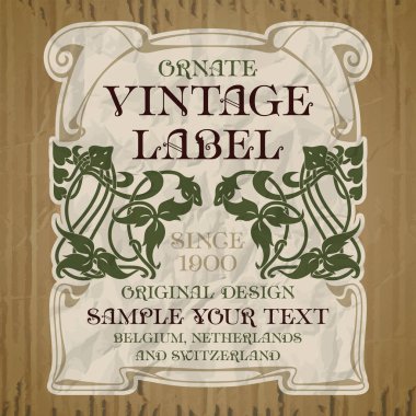 vektör vintage öğeleri: kapak Art Nouveau