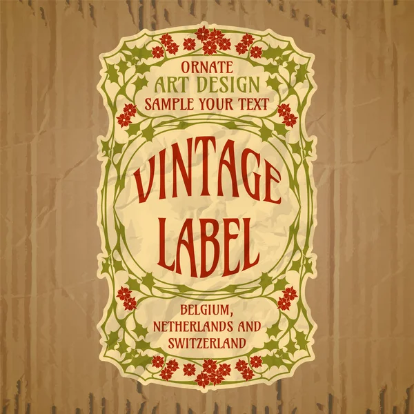 Vector Vintage Items Cover Art Nouveau — Stockvector