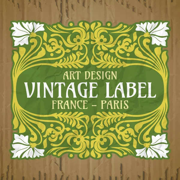 Vector Vintage Items Cover Art Nouveau — Stock Vector