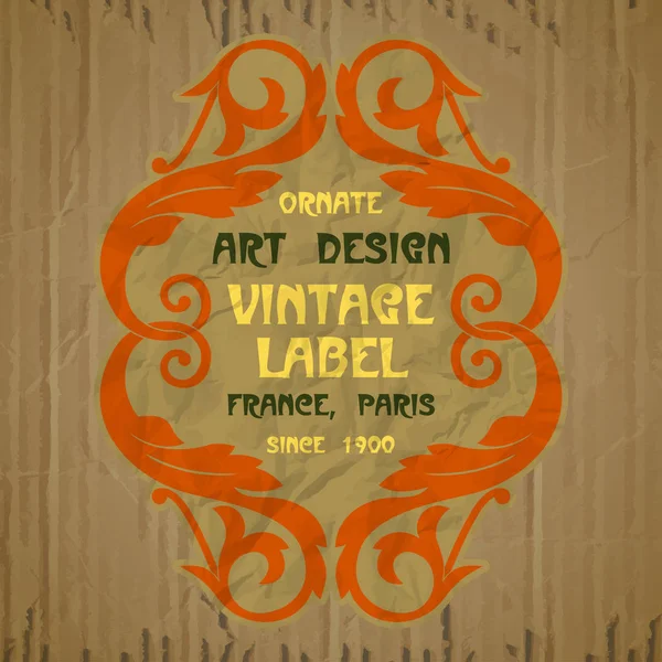 Vektor Vintage Objekt Omslag Art Nouveau — Stock vektor