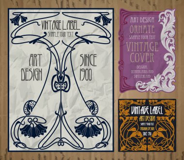 vector vintage items: cover Art Nouveau clipart