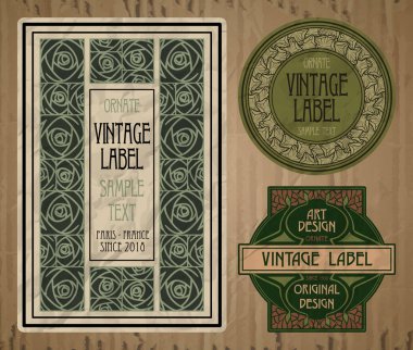 vektör vintage öğeleri: kapak Art Nouveau