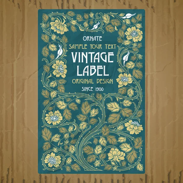 Vector Vintage Items Portada Art Nouveau — Archivo Imágenes Vectoriales