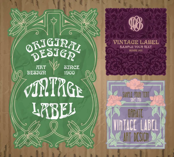 Vector Vintage Items Cover Art Nouveau — Stock Vector