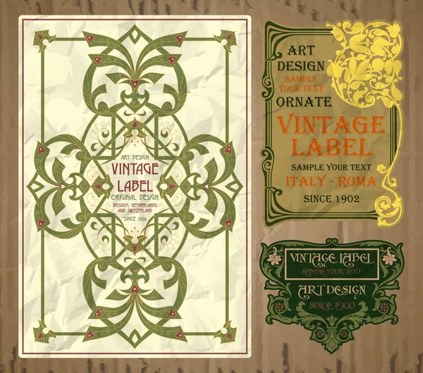 Vector Vintage Items Cover Art Nouveau — Stockvector