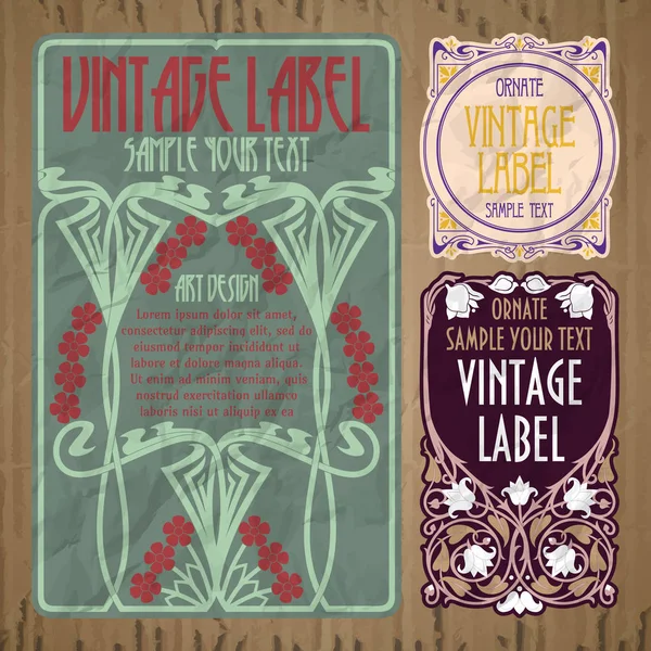 Articles Vintage Vectoriel Couverture Art Nouveau — Image vectorielle