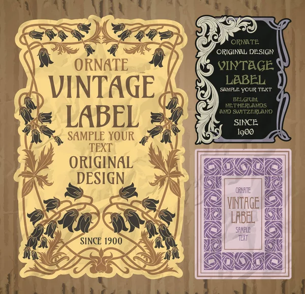 Wektor Vintage Elementy Okładka Art Nouveau — Wektor stockowy