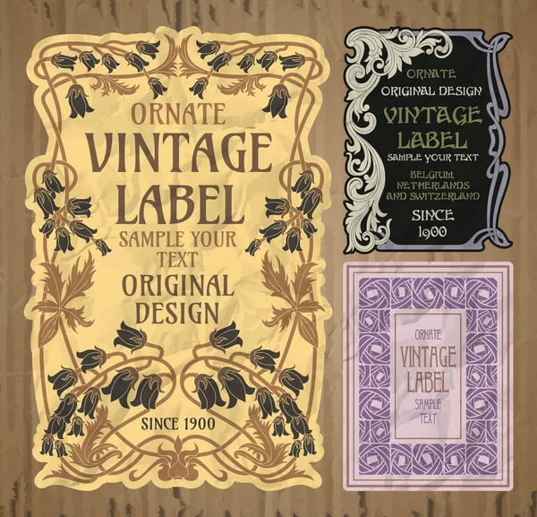 Vector Vintage Items Portada Art Nouveau — Archivo Imágenes Vectoriales