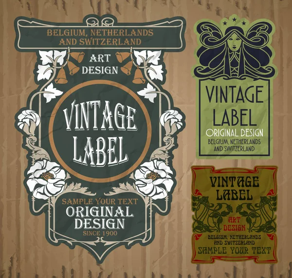 Vector Vintage Items Cover Art Nouveau — Stock Vector