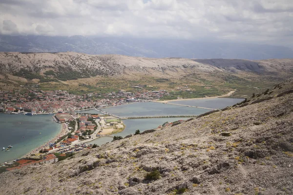 Luftaufnahme Der Stadt Pag Kroatien Aus Der Luft — Stockfoto