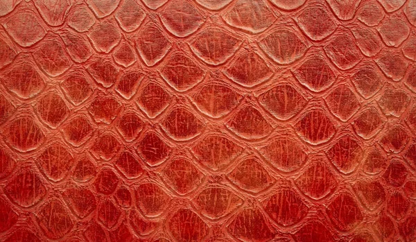 Closeup Red Artificial Snake Skin Wallpaper — Stock Photo, Image