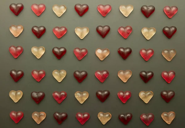 Älska Mönstret Med Hjärtformade Jellybean — Stockfoto