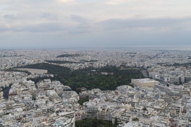 Lycabyttus Hill, Atina, bulutlu yaz gün boyunca görüntülemek