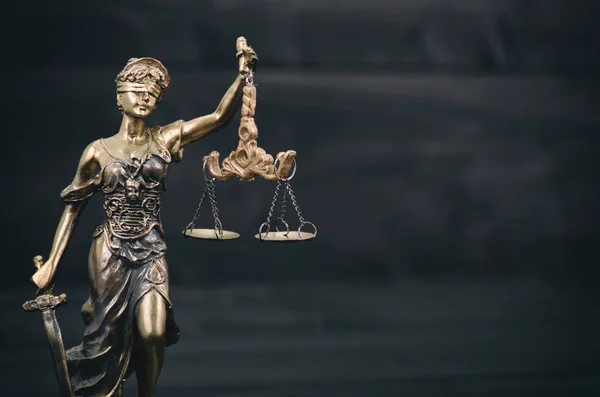 Právo Spravedlnost Legalita Koncept Scales Justice Justitia Lady Justice Černém — Stock fotografie