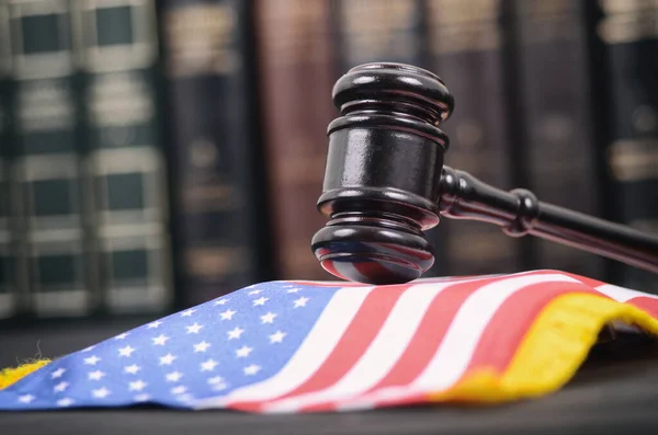 Law Justice Legality Concept Law Library Judge Gavel United States — Stock Photo, Image