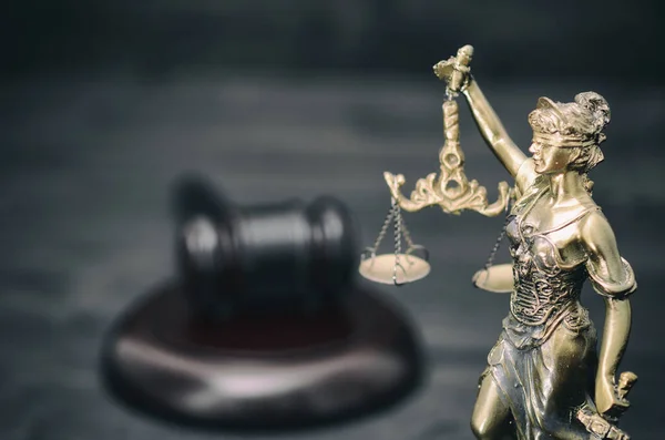 Recht Und Gerechtigkeit Legalitätskonzept Waage Der Gerechtigkeit Richter Gavel Justitia — Stockfoto