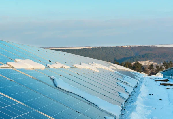 Solar Panels Small Part Solar Power Plant Open Air — Zdjęcie stockowe
